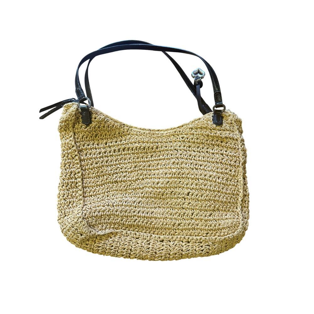 brighton straw purse with leather bow - Picture 5 of 7